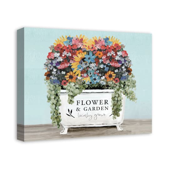 Floral Bathtub Canvas Wall Art